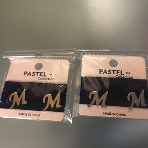 Stainless steel initials earrings